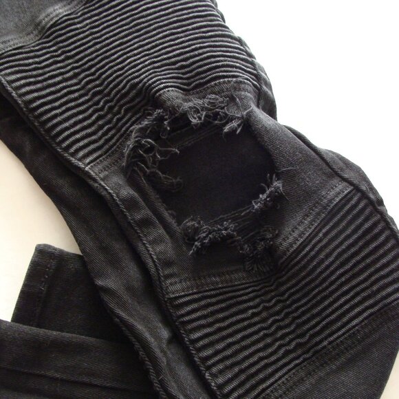 BLACK BRAND Black Wash DISTRESSED/DESTROYED "SKINNY Flex" MOTTO Jeans Sz 30/30 - Picture 2 of 5